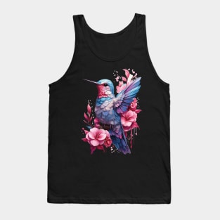 watercolor hummingbird graphic Tank Top